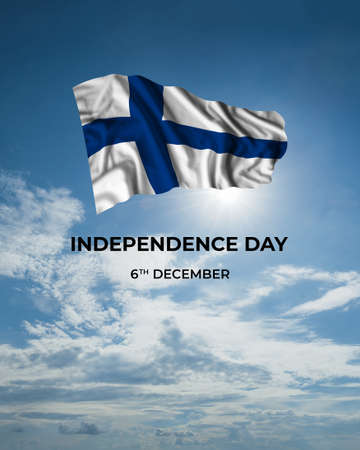 Finland independence day card with flag. National holidayの写真素材