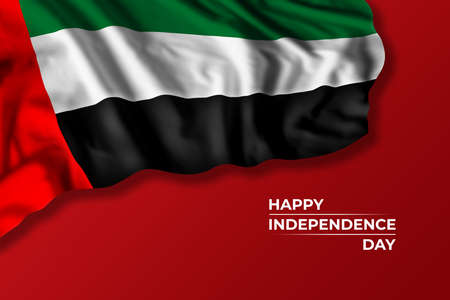United Arab Emirates Union day greetings card with flag and text. Independence holidayの写真素材