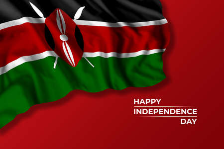 Kenya independence day greetings card with flag and text. National holidayの写真素材