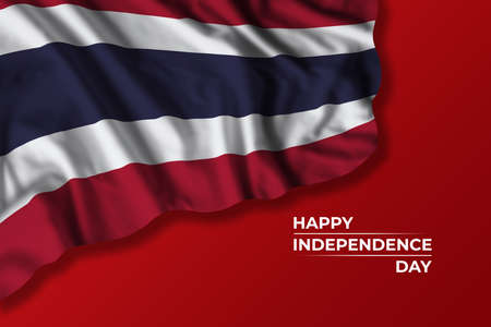 Thailand independence day greetings card with flag and text. National holidayの写真素材