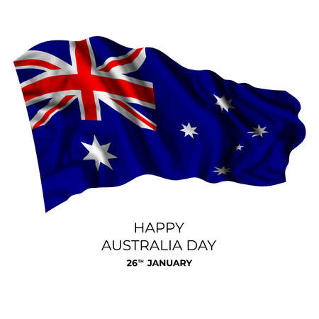 Australia independence day card with isolated flag and text for your design. National holiday. 3D illustrationの写真素材
