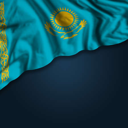 Kazakhstan independence day greetings card with flag and text. National holidayの写真素材
