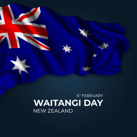 New Zealand independence day greetings card with flag and text. national holidayの写真素材