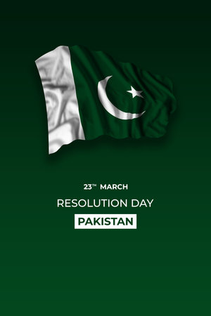 Pakistan resolution day greetings card with flag and text. national holidayの写真素材
