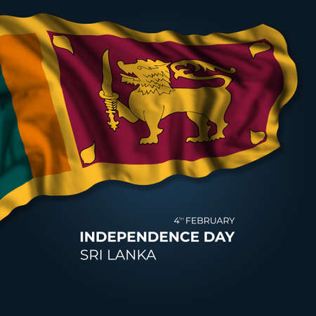 Srii Lanka independence day greetings card with flag and text. national holidayの写真素材