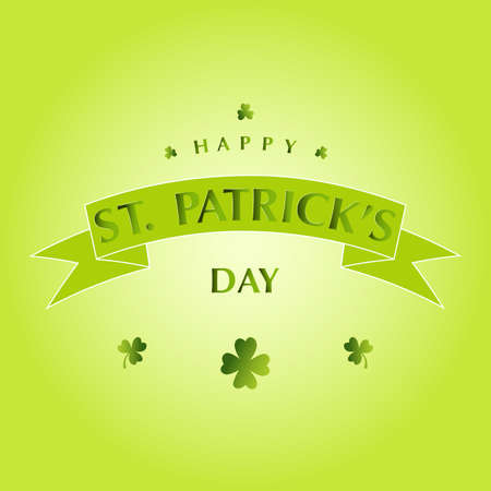 Saint Patricks day holiday card and papercut typography text, eps 10 vectorのイラスト素材