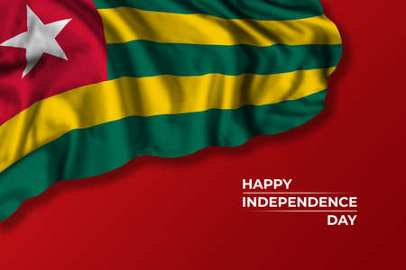 Togo independence day greetings card with flag and text. national holiday illustrationの写真素材