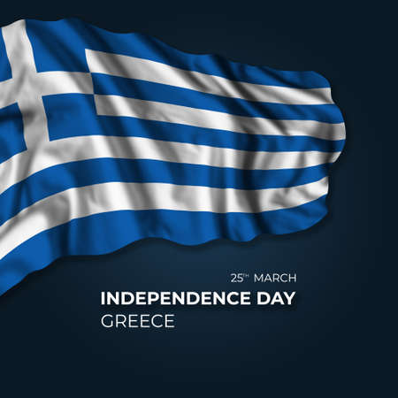 Greece independence day greetings card with flag and text. national holidayの写真素材