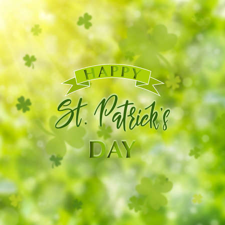 Saint Patricks day holiday card with hand lettering greetings textの写真素材