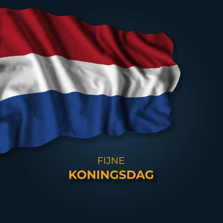 Netherlands Kings day greetings card with flag and text. national holidayの写真素材
