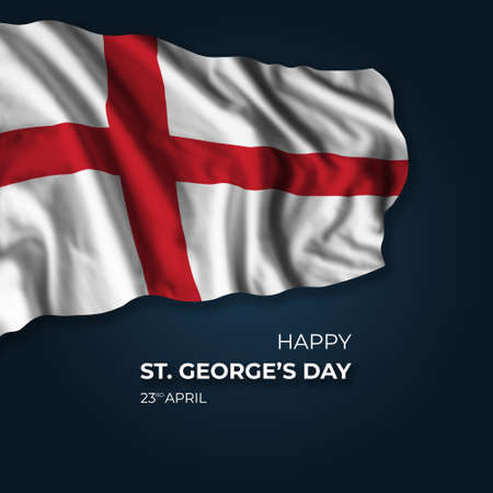 England St Georges day greetings card with flag and text. national holidayの写真素材