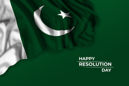 Pakistan Resolution day greetings card with flag and text. national holiday illustrationの写真素材