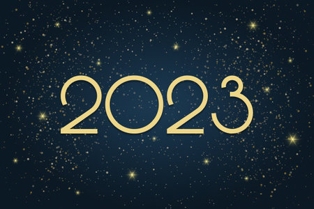 Greeting card Happy New Year 2023 Holiday banner illustrationの写真素材