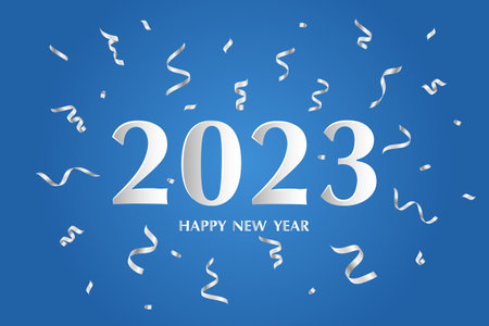 Greeting card New Year 2023. Amazing holiday banner illustrationの写真素材