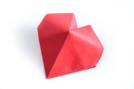 Handmade DIY origami heartの写真素材