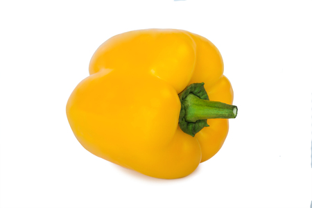 Yellow bell pepper isolated on whiteの写真素材
