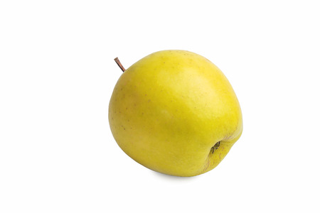 Fresh Yellow Apple Isolated on Whiteの写真素材