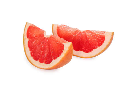 Fresh Pink Grapefruit Isolated On White Background