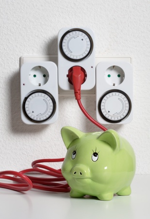 Timer switch saving energy and moneyの写真素材