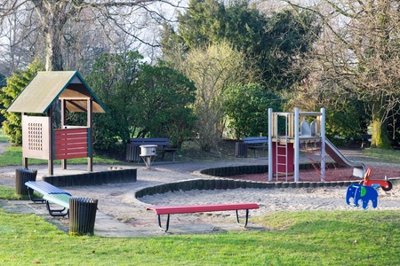 Empty playground in early morning, Germany