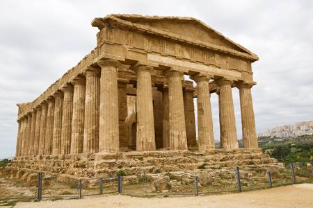 Concordia Temple, Valley of temples, Agrigento, Sicilyの写真素材