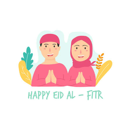 eid al fitr holiday flat style designのイラスト素材
