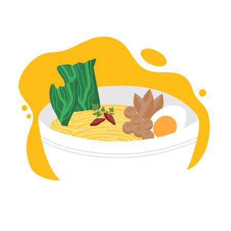 bakso sapi indonesia street foodのイラスト素材