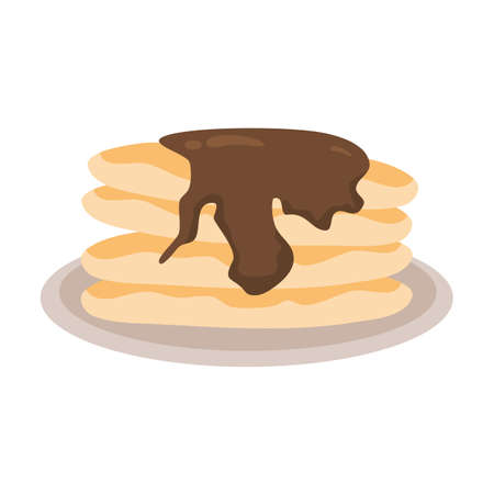 Pancake cartoon doodle illustrationのイラスト素材