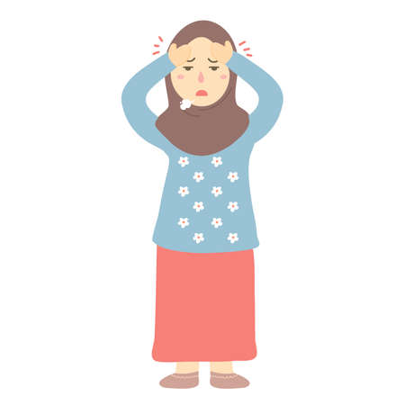 Muslim woman with her hijabのイラスト素材