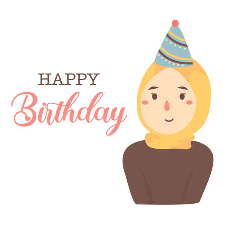 Cute Illustration Of Birthday Girlのイラスト素材