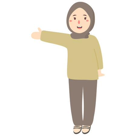 muslim woman waving her handのイラスト素材