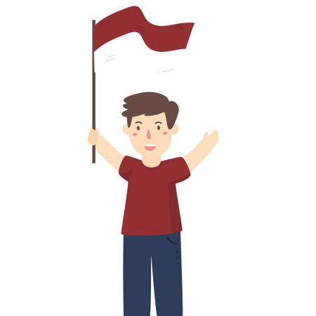 indonesia independence dayのイラスト素材