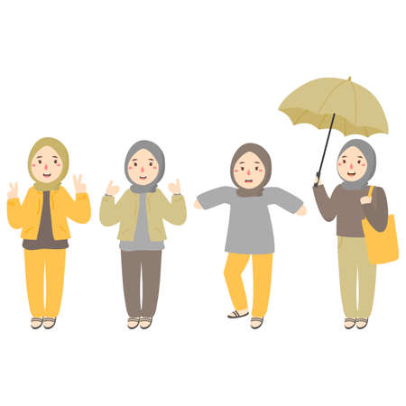 Pretty hijab women with expression