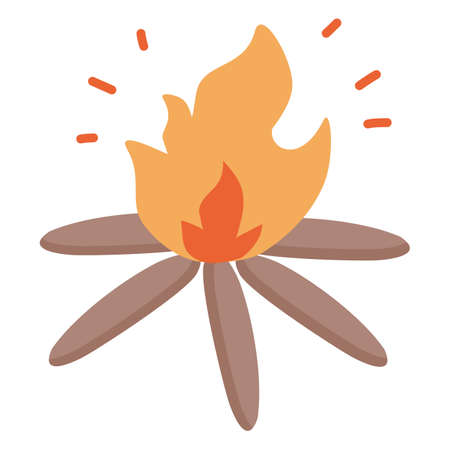 Bonfire night fire iconsのイラスト素材