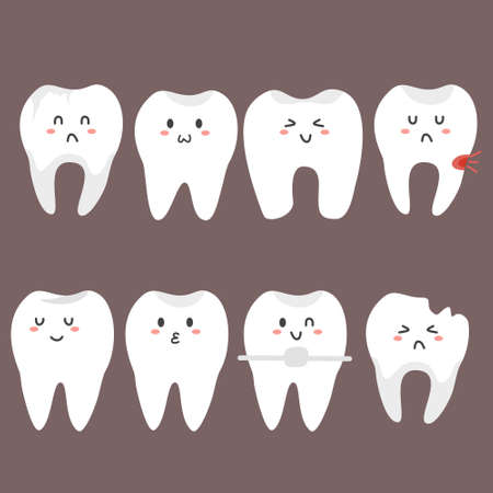 dental tooth character illustration