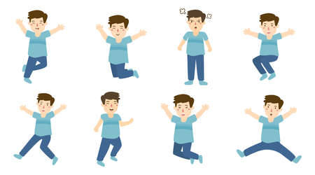 Set of boys charactersのイラスト素材