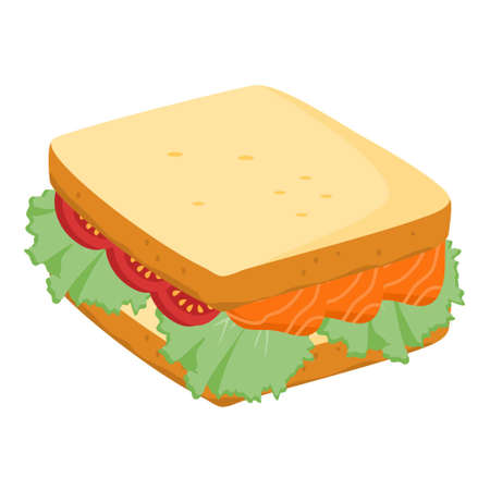 Sandwich ingredients composition with bread red fish slicedのイラスト素材