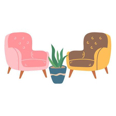 Modern home interior decorationのイラスト素材