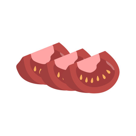 vegetables half a tomato a sliceのイラスト素材