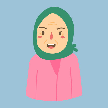 illustration of cute grandmother characterのイラスト素材