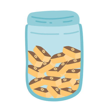 jars of assorted cookies for eid mubarak nastar chocolateのイラスト素材