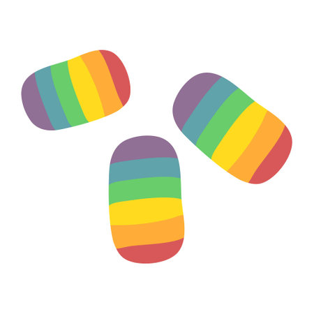 rainbow lidah kucing cookie to celebrate Eid al Fitrのイラスト素材