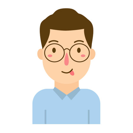 face smile show tongueのイラスト素材