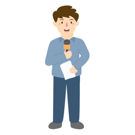tv news workers presenterのイラスト素材