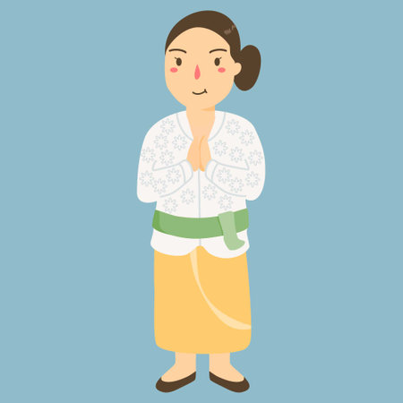 happy galungan illustrationのイラスト素材