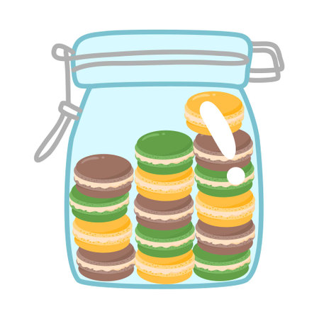 macaroon dessert in jarのイラスト素材