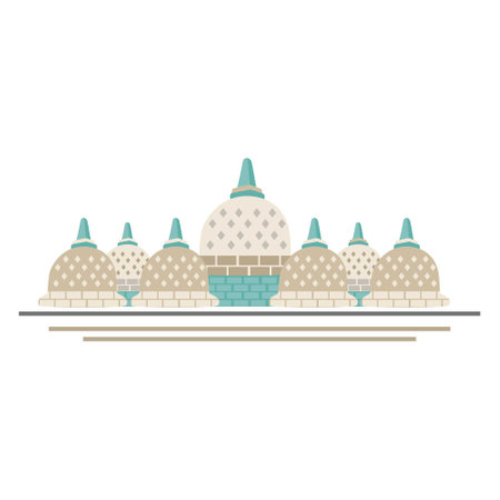 buddhist temple illustrationのイラスト素材
