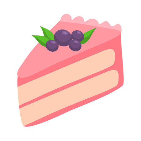 cake with souffle and strawberriesのイラスト素材