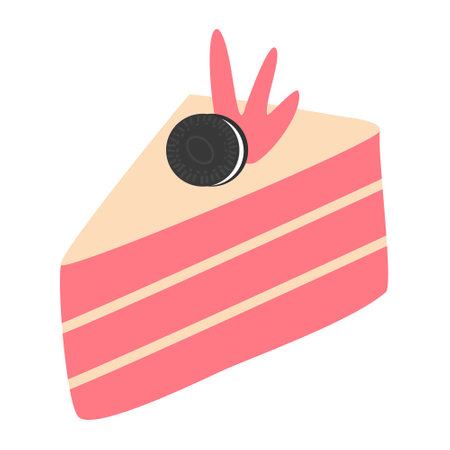 cute cake slices with toppingのイラスト素材