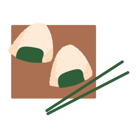 hand drawn flat design japan food illustrationのイラスト素材
